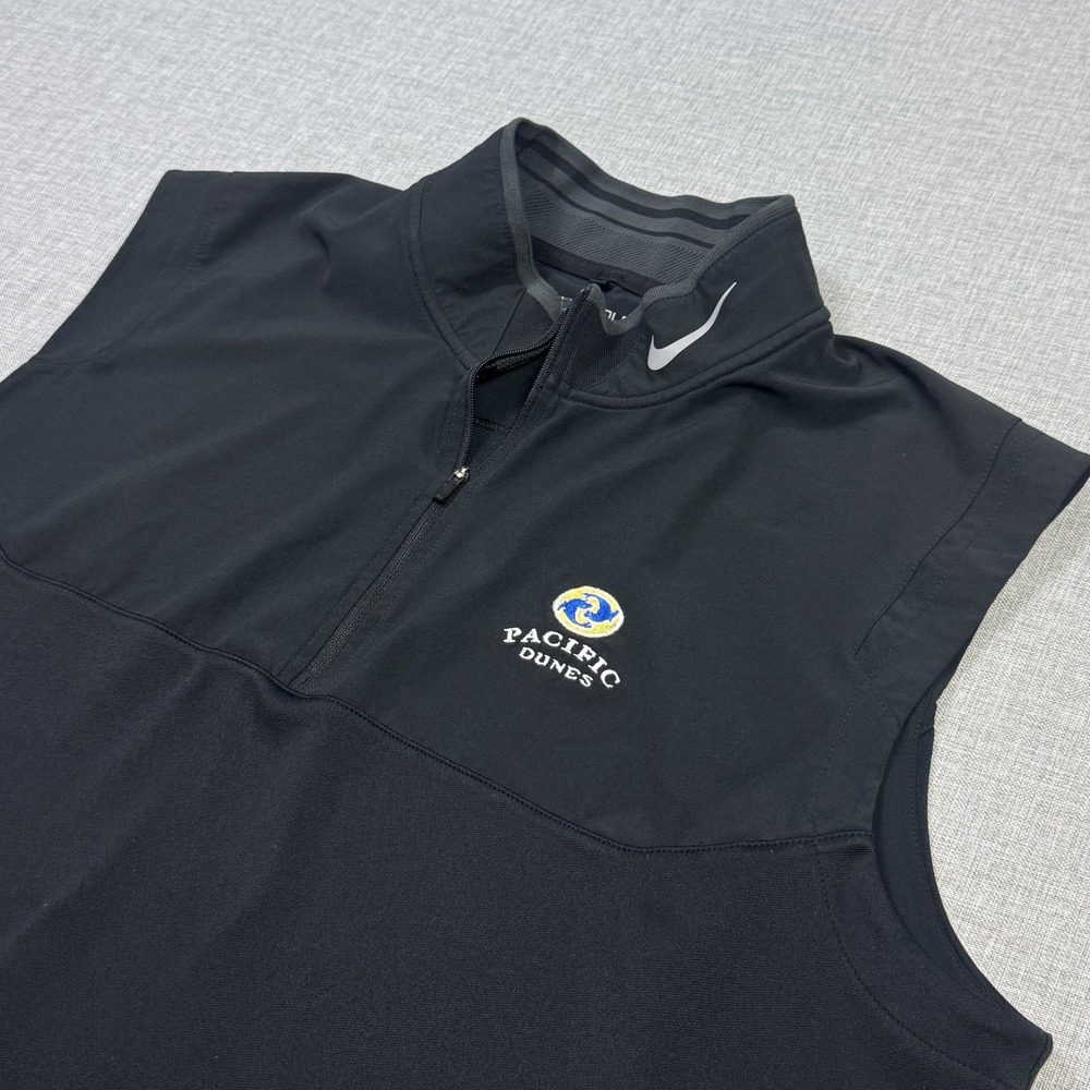 Nike Golf Tour Performance 1/4 Zip Vest Sleeveless Pullover Men XL Black Dri-FIT